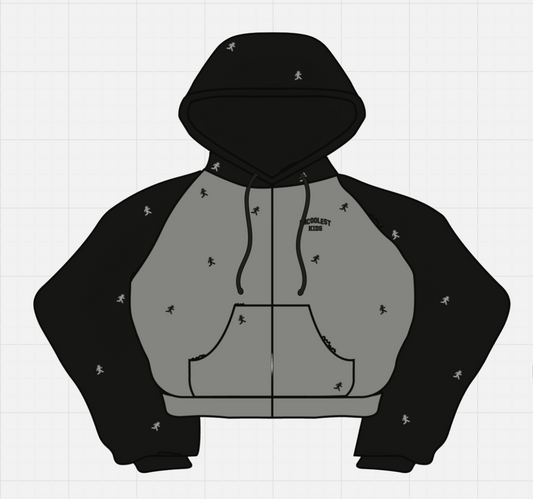Black&Grey All Over Zip