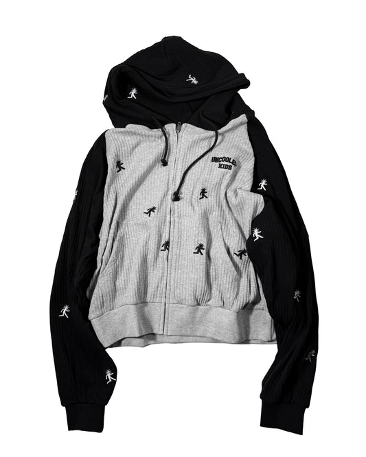 Black&Grey All Over Zip
